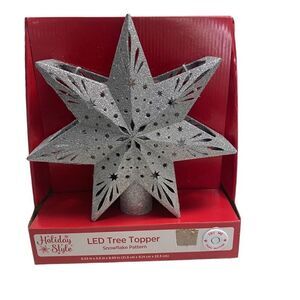 LED Christmas Tree Topper Silver